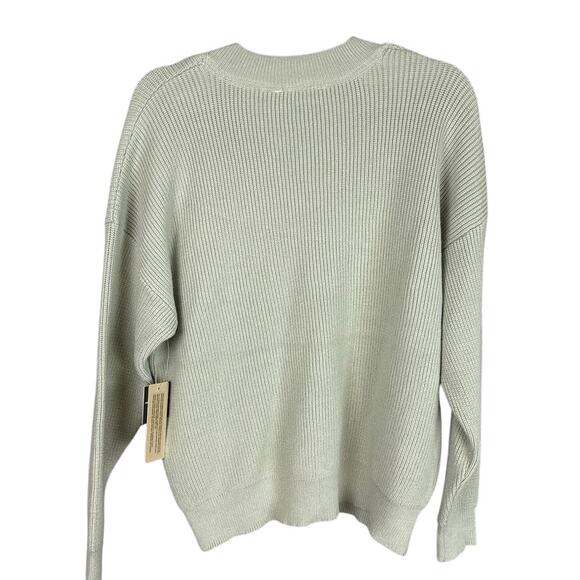 RD Style Womens Boyfriend Sweater V-Neck Moss Green Size L NWT Fall Essential - Picture 2 of 7